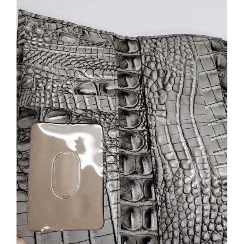 Brahmin Melbourne Veronica Trifold Envelope Leather Wallet Steel Gray Silver - Picture 6 of 12